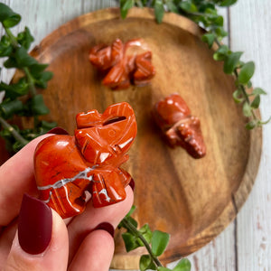 Red Jasper Elephant Carving / High Quality Crystals