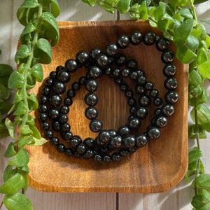 shungite from russia, emf protection, beaded bracelet